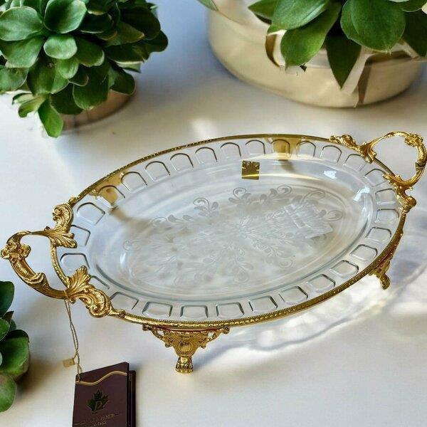 Royking Ayaklı Oval Sunum Tabağı 43x36x23x5cm CRG160