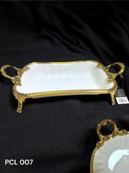 Royking Elegance Dikdörtgen Sunum Tabak Gold 43CM PCL 007