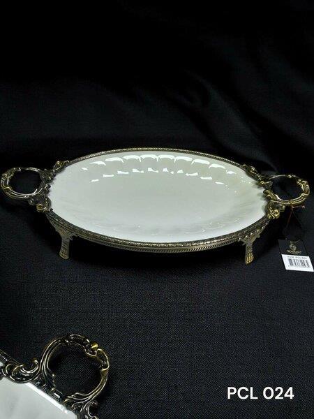 Royking Elegance Oval Sunum Tabak Antique 46 Cm PCL 024