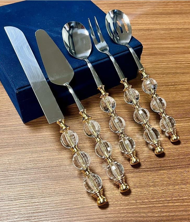 Royking  Rustik 5 Parça Servis Seti Altın EYM 062