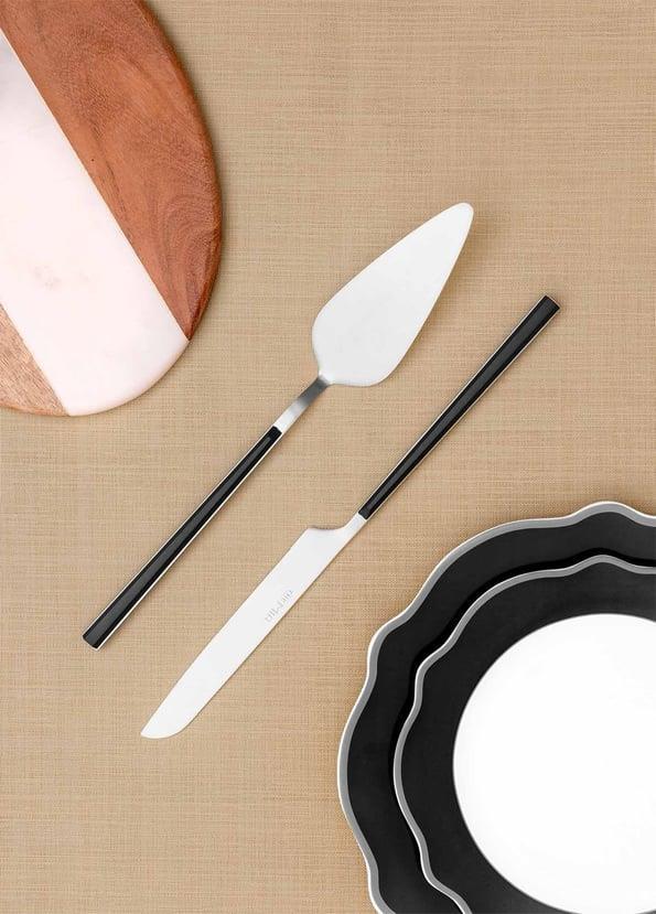 The Mia  Bianco Pasta Servis Takımı Gümüş 2 Parça CKB 0251