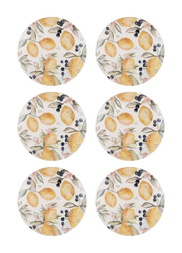 The Mia Limoncello Pasta Tabağı 6lı Set 19CM LMN012