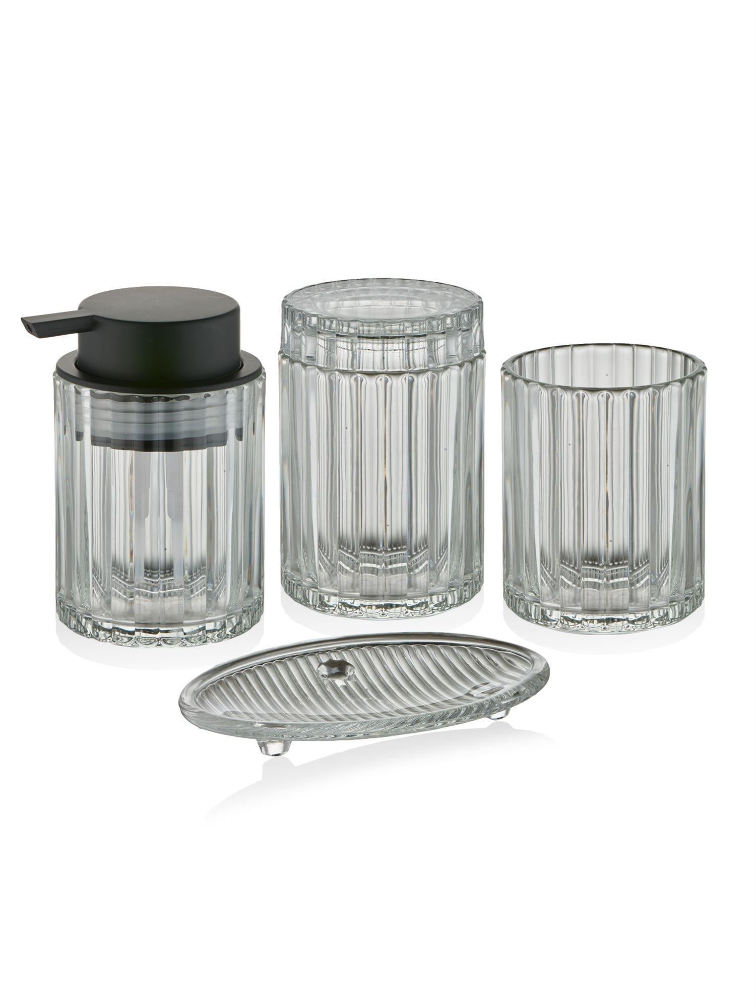 The Mia Vinka Banyo Seti 4 Parça Şeffaf 300 ml BNY0033