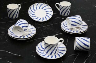 EVD SİYAH HALKA KAHVE FİNCAN SETİ AK.IH0040