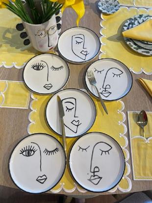 Kerman Home Face Seramik 6 lı Pasta Tabağı 20 cm