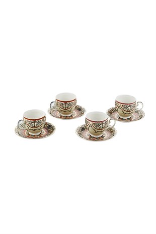 Lucky Art Rosea Bone 4’lü Klasik Form Çay Fincanı Seti 175 ml LYHD 747