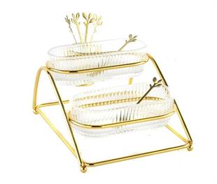 Mikasa Moor Gold 2 Katlı Metal Cam Servis 27x20x14cm P350.824183