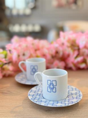 Porland Tamina Desen5 4 Parça 2 Kişilik Kahve Fincanı 90cc