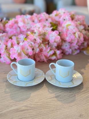 Porland Tamina Desen6 4 Parça 2 Kişilik Kahve Fincanı 90cc