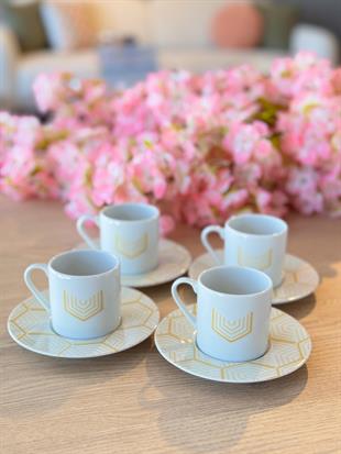 Porland Tamina Desen6 8 Parça 4 Kişilik Kahve Fincanı 90cc