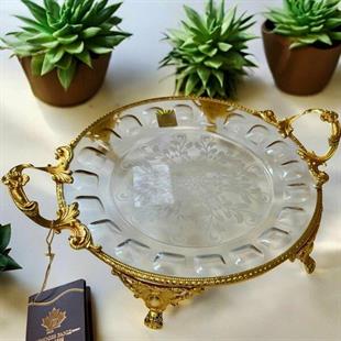 Royking Ayaklı Yuvarlak Sunum Tabağı 29x23x5cm CRG127-1