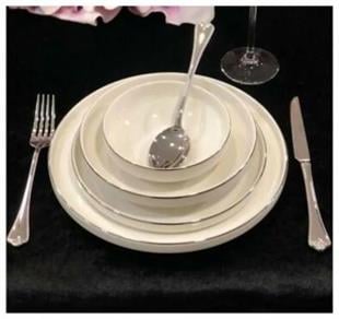 ROYKİNG DİNA SILVER LINE 24 PARÇA 6 KİŞİLİK YEMEK TAKIMI HRN 23030S