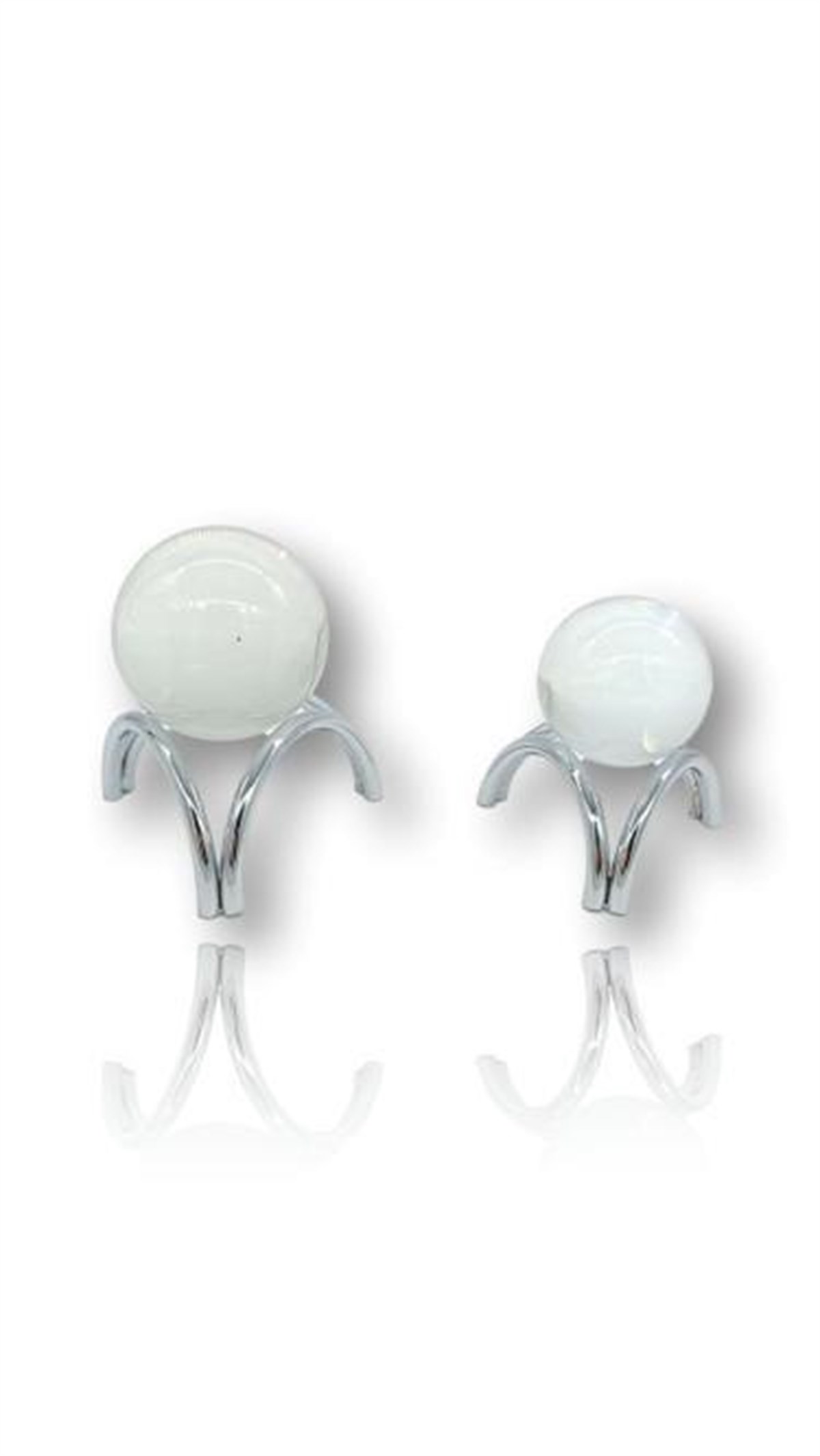 Crearthome 2 li Üçgen Kristal Dekoratif Obje Gümüş C-00426-G-SZR
