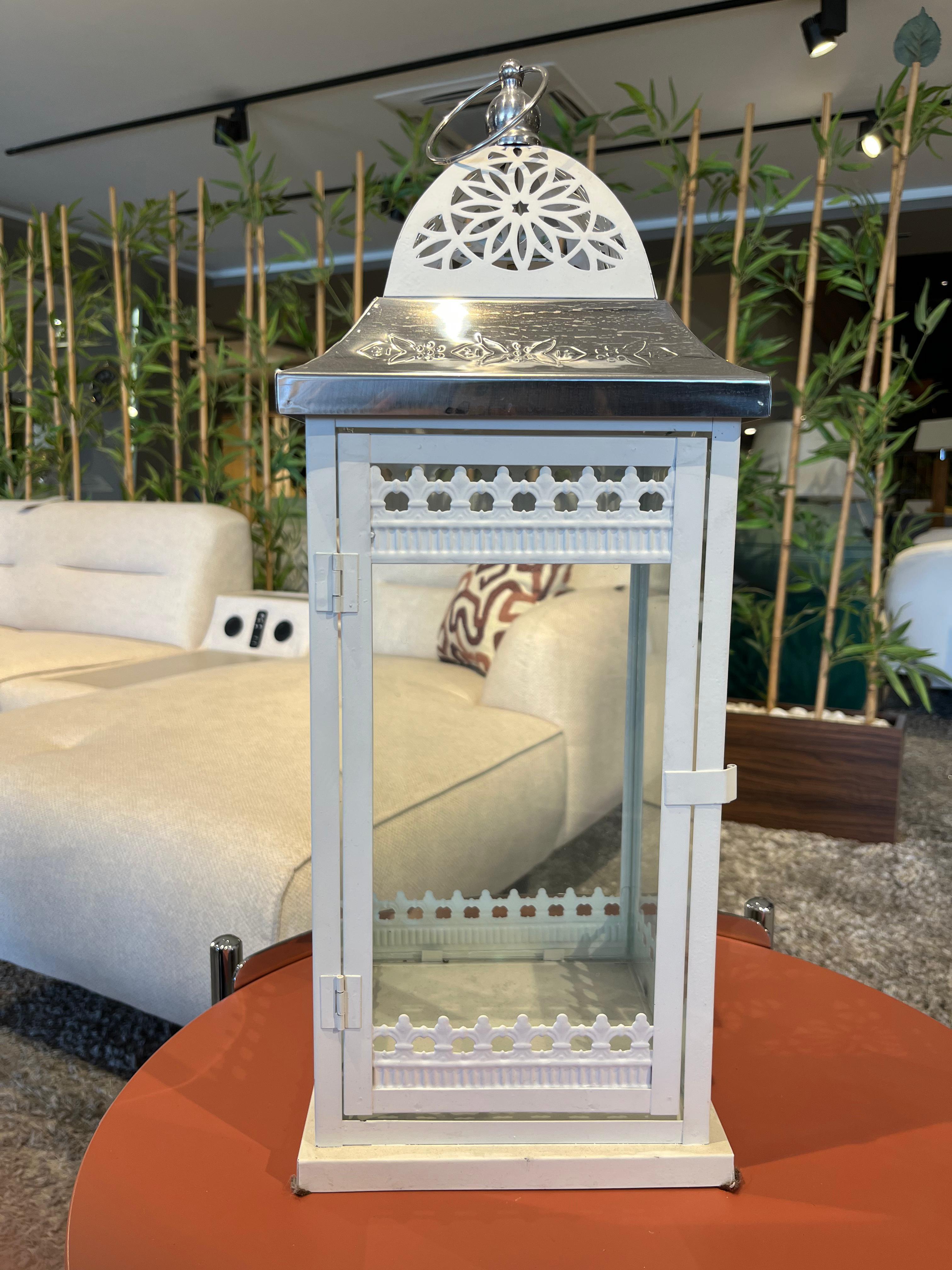 Crearthome 2'li Gümüş Beyaz Dekoratif Askılı Mumluk 