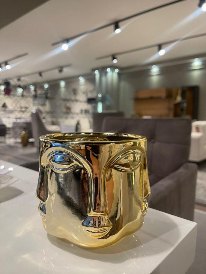 Crearthome Adler Gold Dekor Saksı 11x11 Cm 