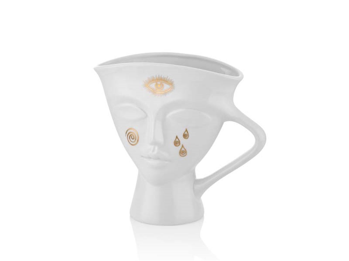 Crearthome Anitas Gold Detaylı Kulplu Dekoratif Obje  23.8X11X21.5 CM 1JB-20127
