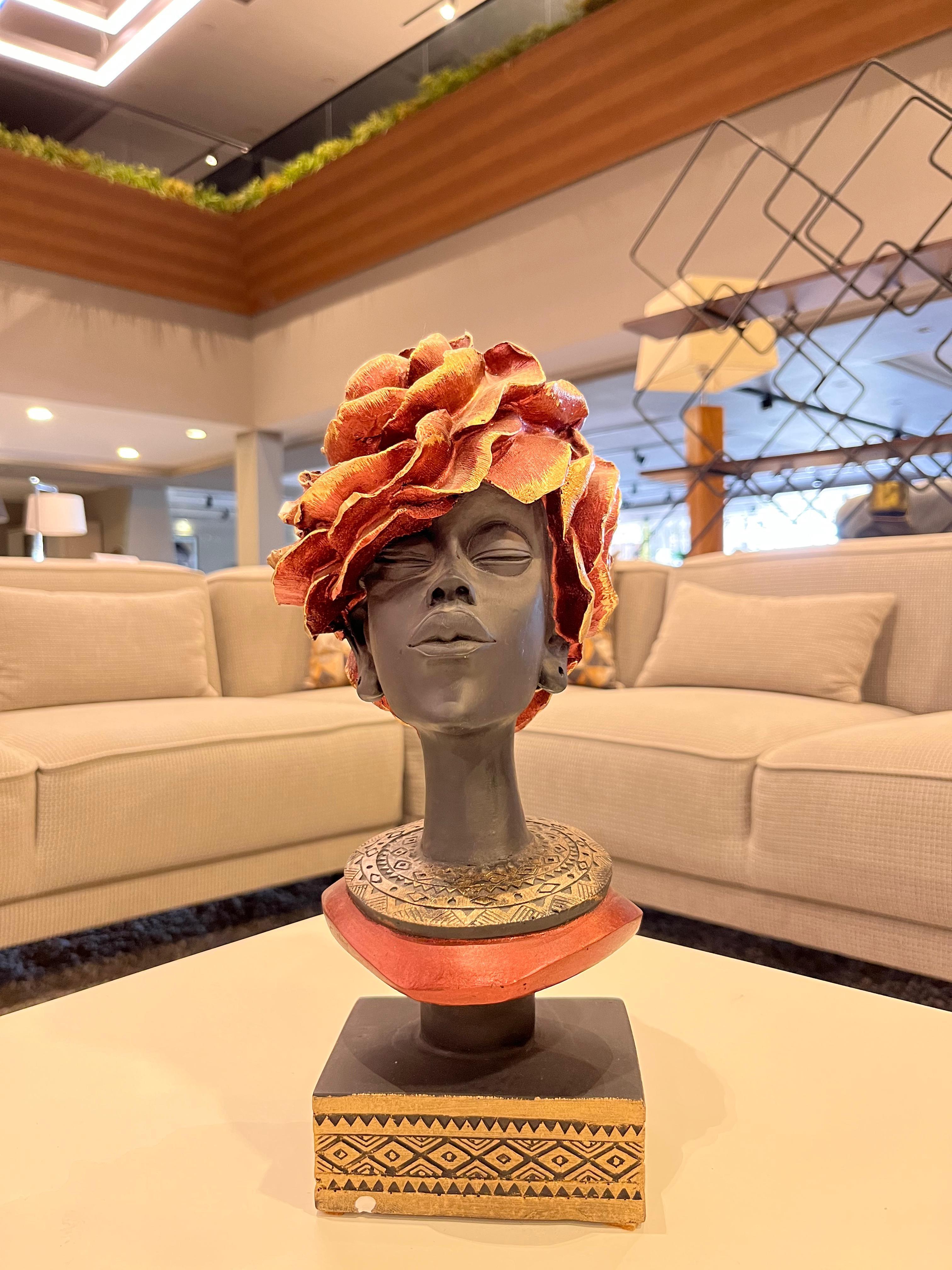 Crearthome Dekoratif Gül Başlı Kadın Zenci Outlet