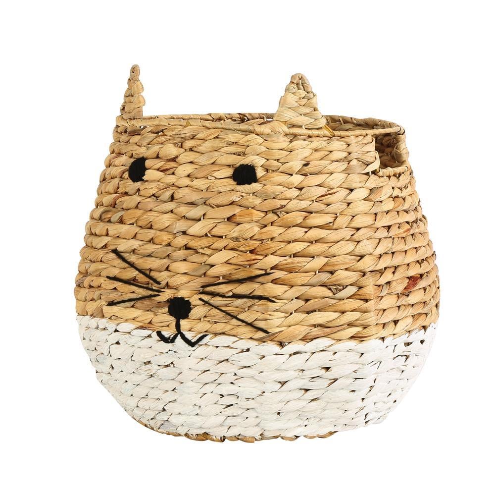 Crearthome Dekoratif Kedi Figürlü Hasır Sepet AK.JJ0022