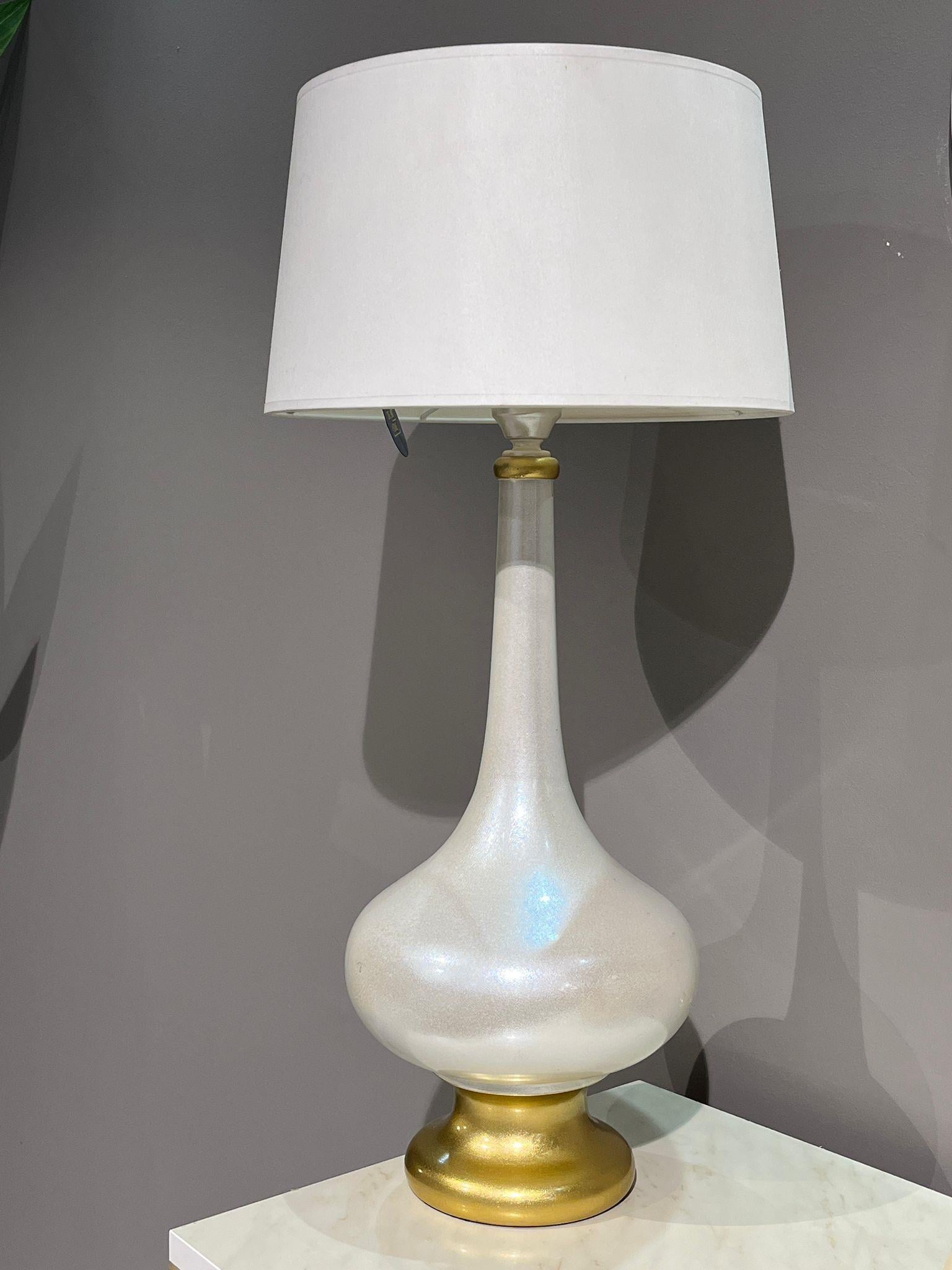 Crearthome Dekoratif Krem Renkli Sedef Abajur 72CM