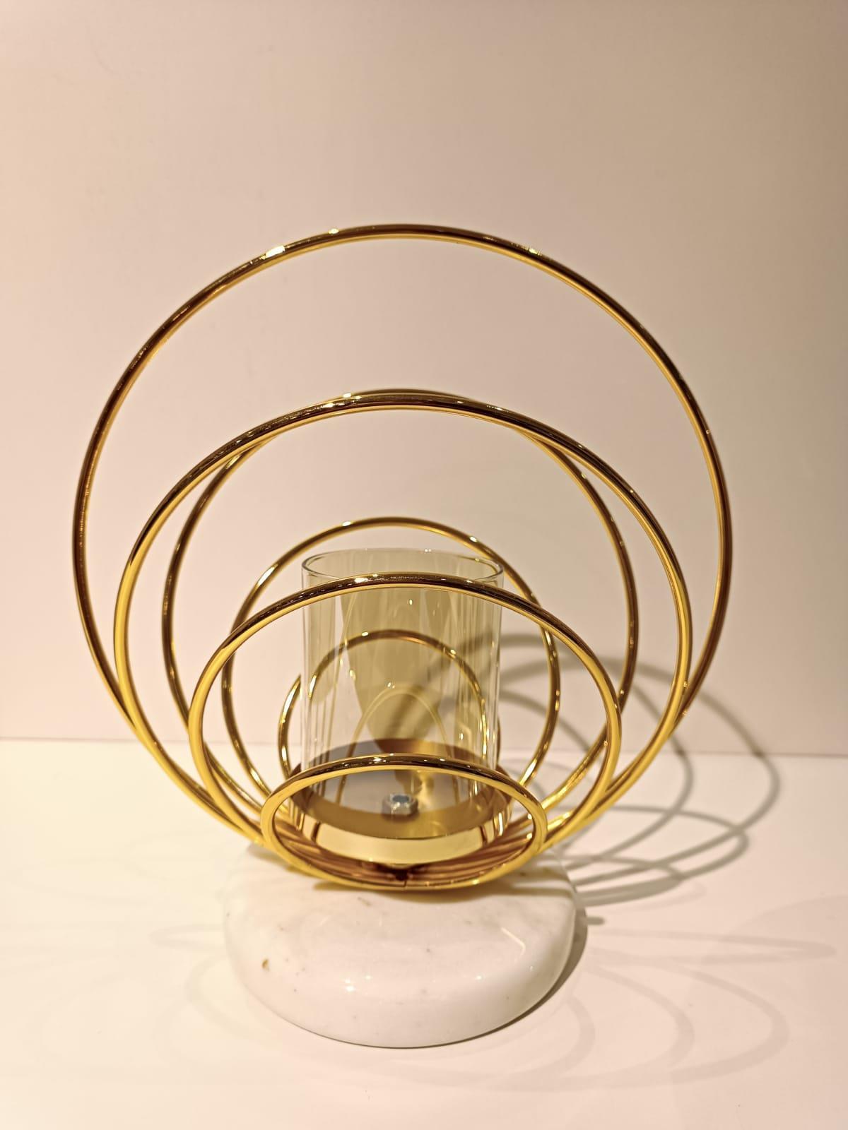 Crearthome Dekoratif Küçük Boy Gold Halka Mumluk SZR-198535