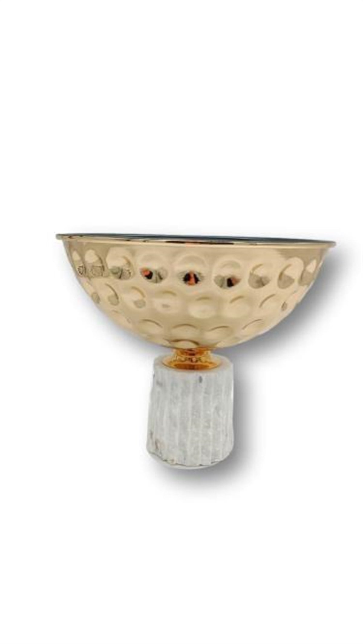 Crearthome Dekoratif Mermer Tabanlı Dövme Saksı Gold SMT-11-AL-SZR