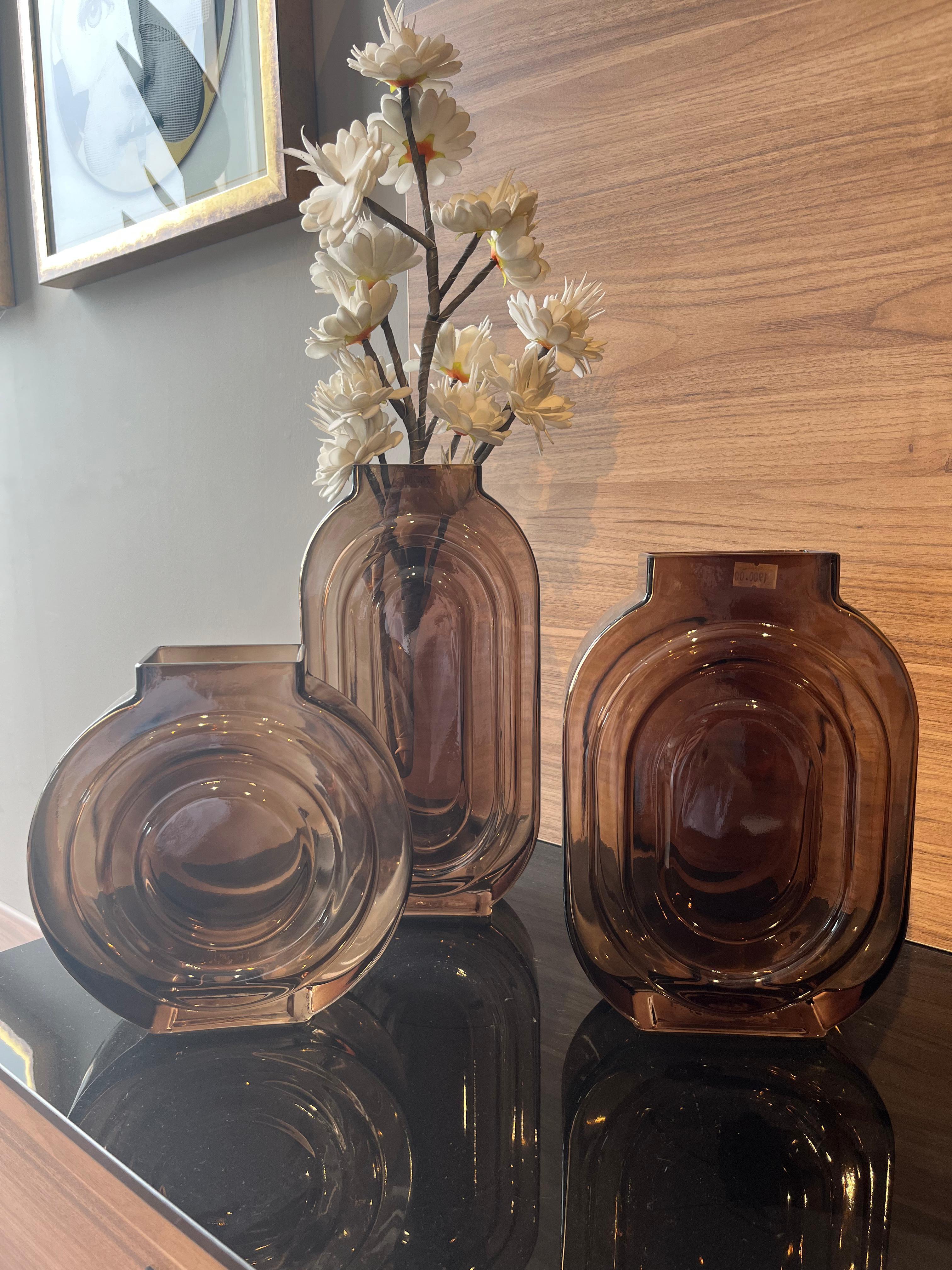 Crearthome Evdema Dekoratif Bronz Çember Cam Vazo 7x32 Cm Ak.Jk0043