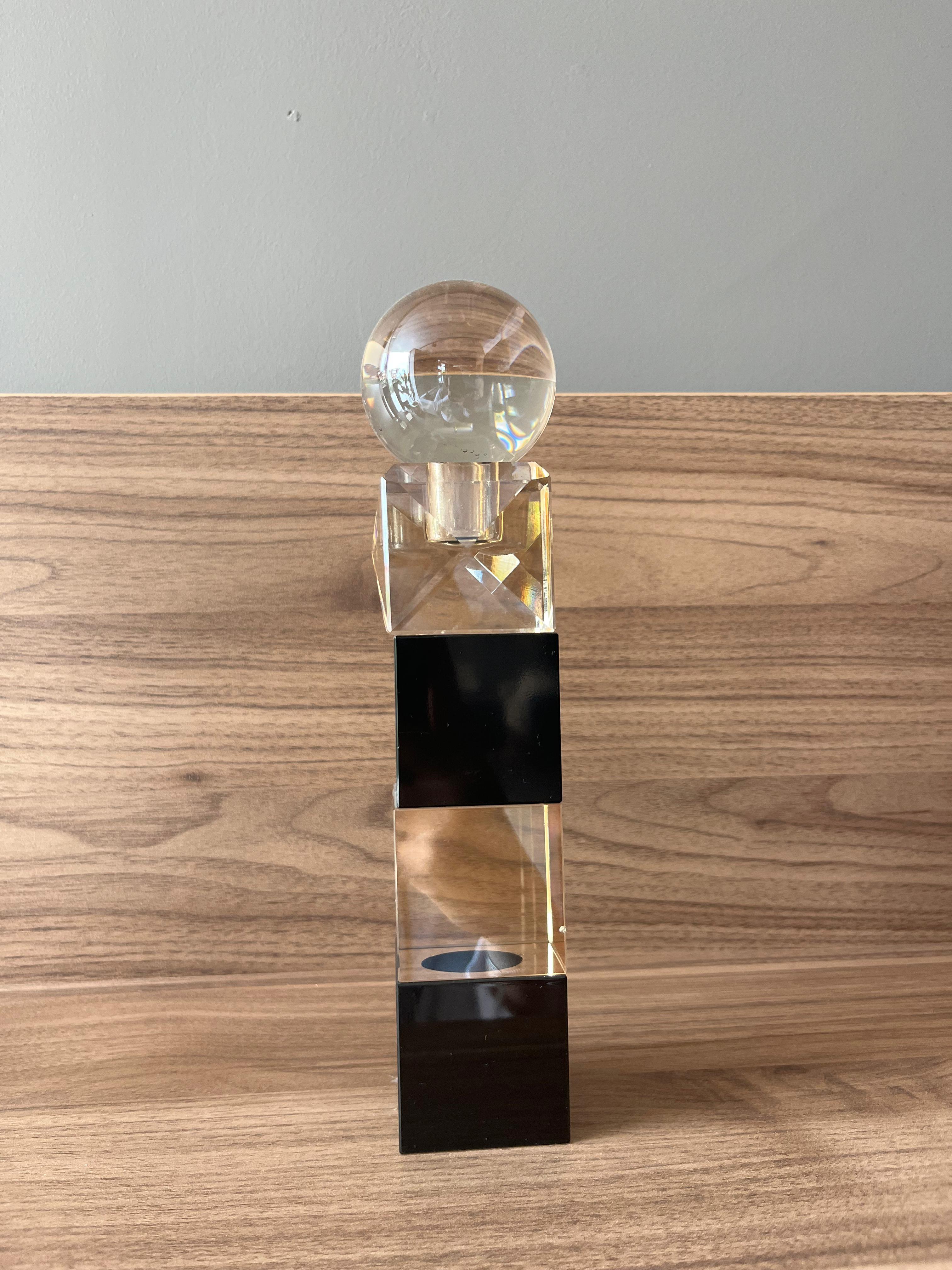 Crearthome Kristal Küp Obje Biblo dekoratif Aksesuar 5x27 Cm 
