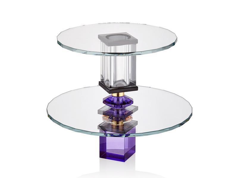Crearthome Kristal Mor Büyük 2 Katlı Sunumluk C215.1045
