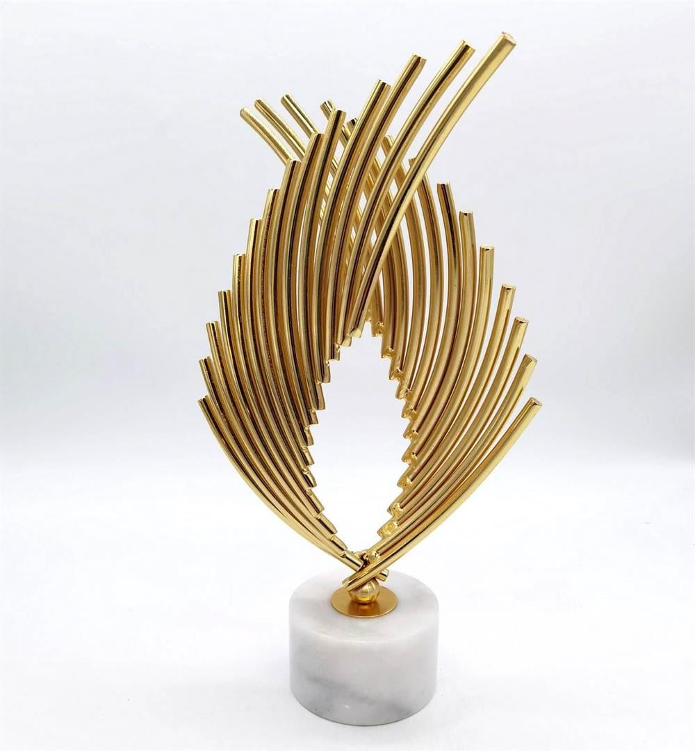 Crearthome Mermer Kaideli Melek Kanadı Obje Gold C-125A