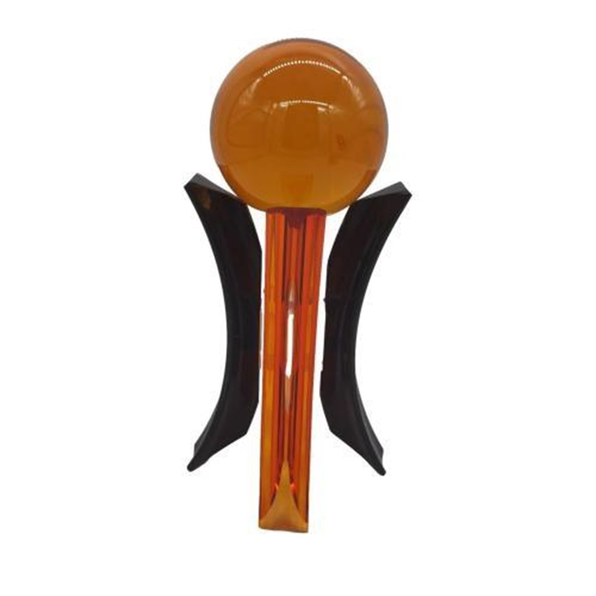 Crearthome Turuncu Siyah Kaidei Kristal Top Dekoratif Obje Büyük 32x17 cm