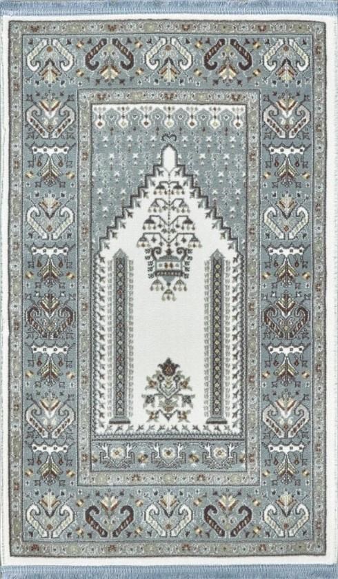 Gümüşsuyu Doqu 18359 Gri Antitoz Seccade Mavi - 80X130