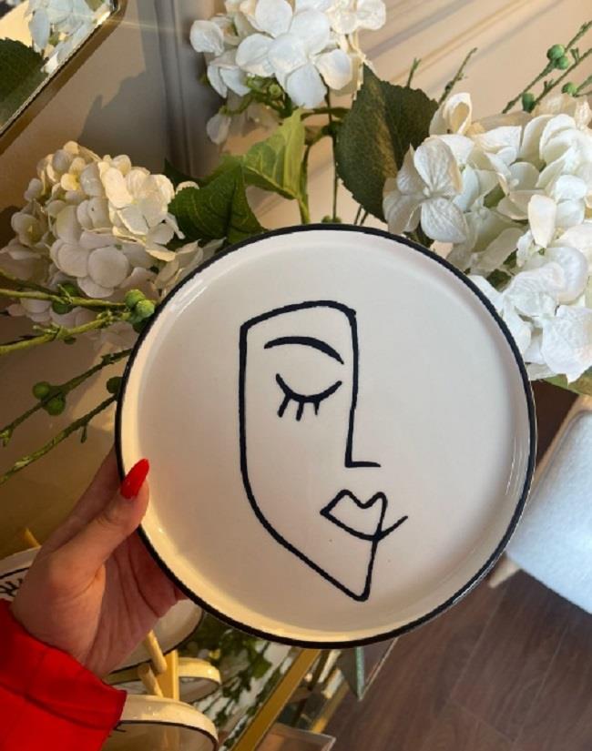 Kerman Home Face Seramik Pasta Tabağı 20 cm Desen1