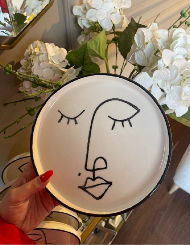 Kerman Home Face Seramik Pasta Tabağı 20 cm Desen3