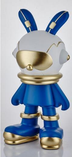 Lamedore Astronaut Blue Gold Big Rabbit 23x21x49 cm 1XSJ-9816
