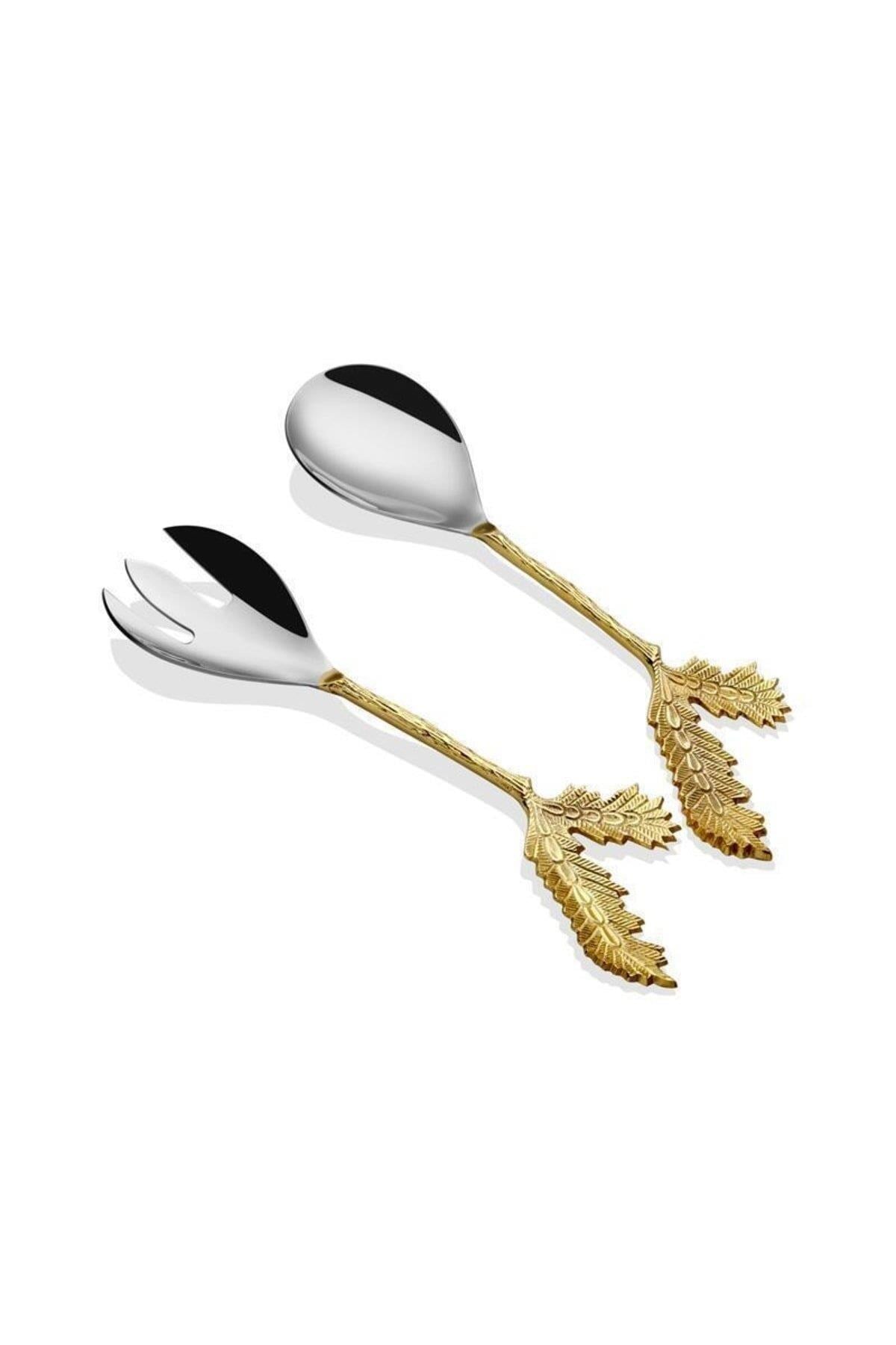 Lamedore Dorea 2 Li Salata Servis Seti Altın Renk 1HRZ-2788GS