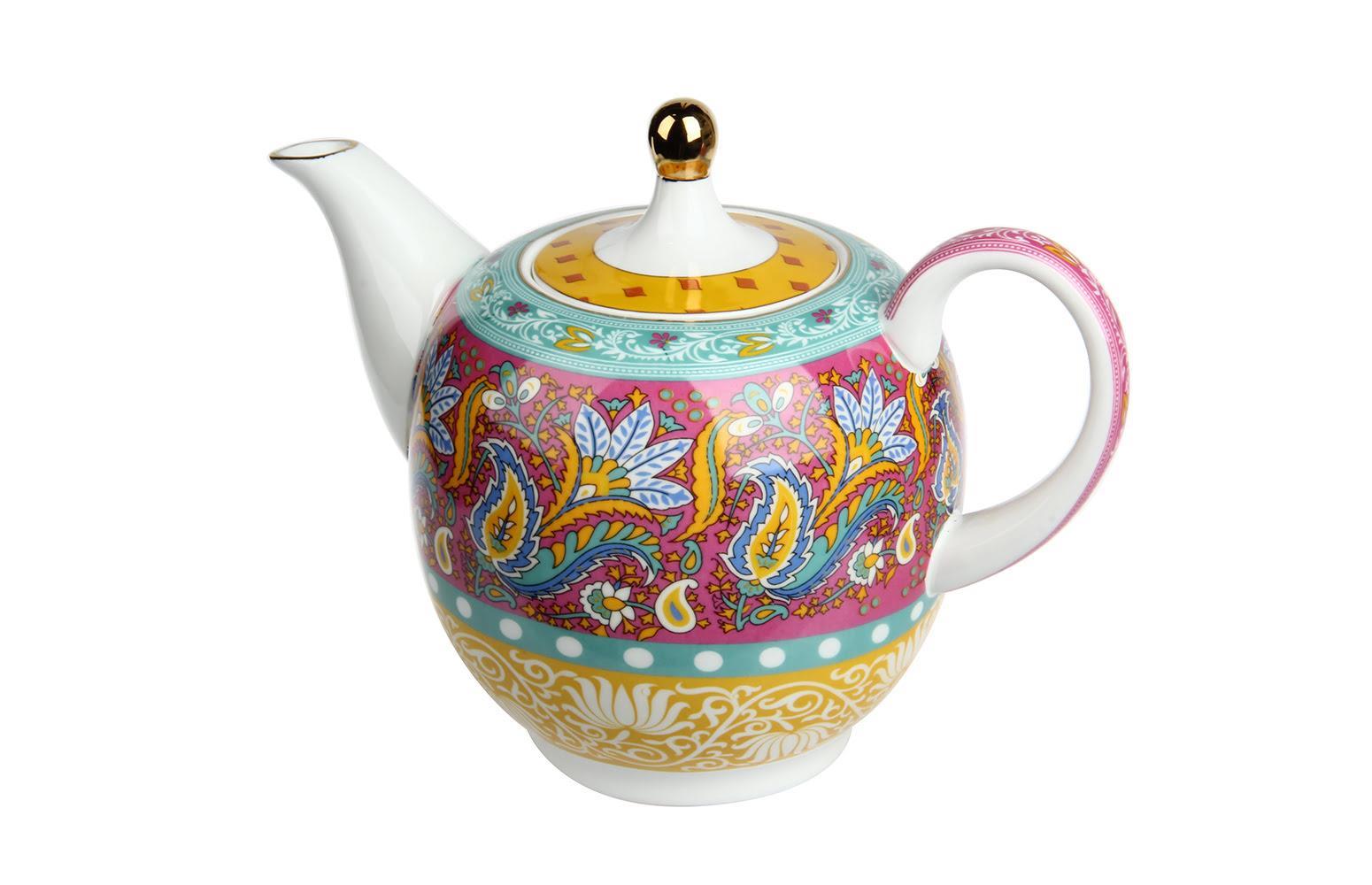Lucky Art Eliana Bone China Desenli Porselen Çaydanlık 1300 ml LYHD 597