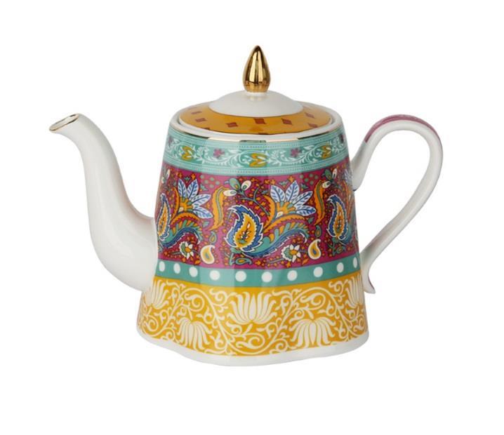 Lucky Art Eliana Bone Porselen Karışık Desenli Çaydanlık 800 ml LYHD 585