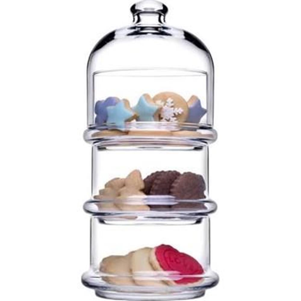 Paşabahçe Villa Patisserie Büyük Boy 3 Katlı Cam Kurabiyelik 96815