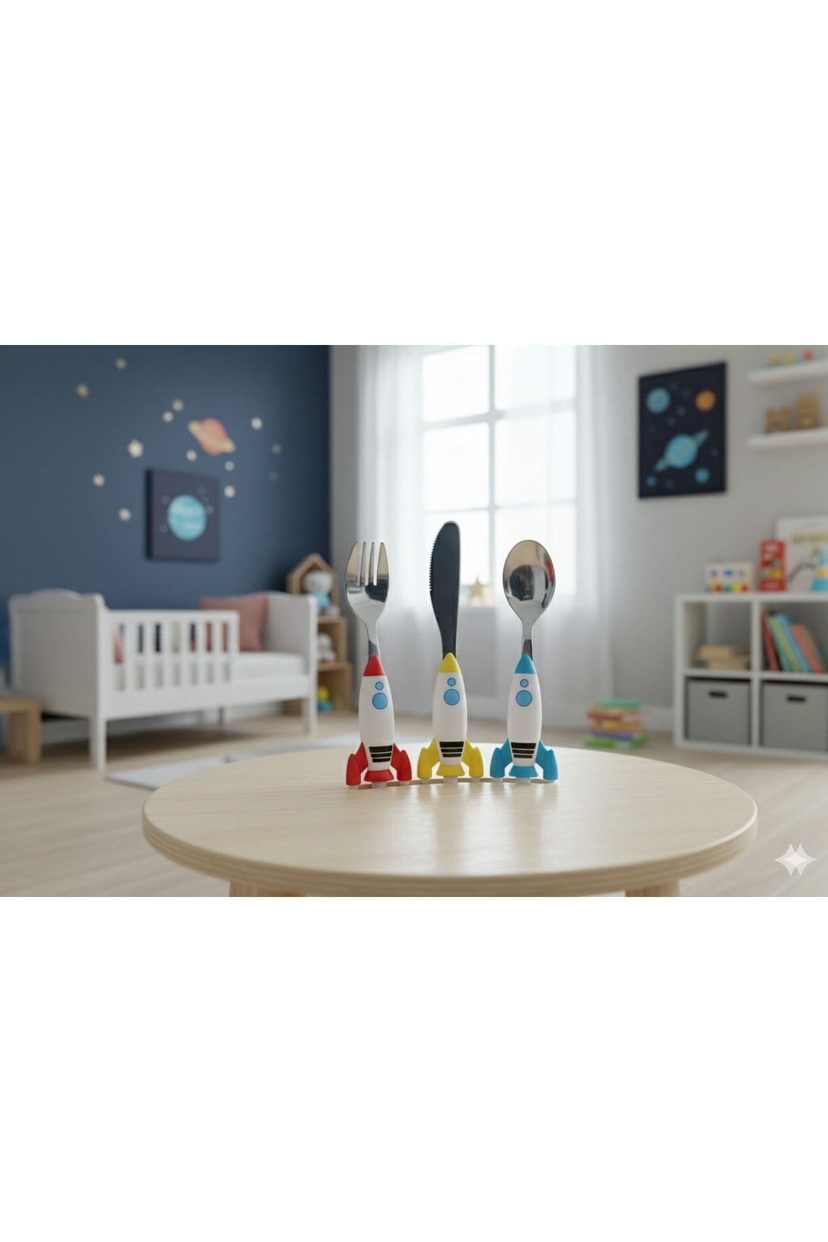 Porland Mini Rocket Çocuk Çatal Kaşık Bıçak Takımı 3 Parça 04FST001627