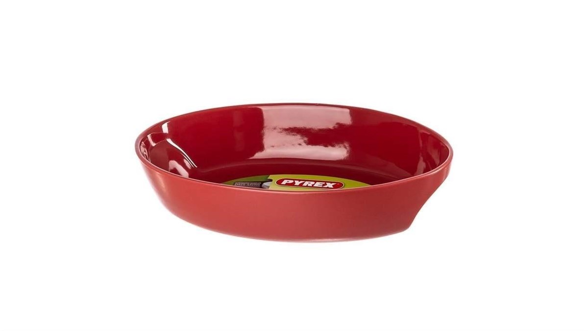 Pyrex CU22OR5/7046 Oval Fırın Kabı Kırmızı 22x15 cm