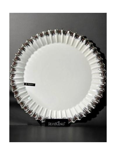 Roy King Line Silver Yuvarlak Sunum Tabak 33 Cm GBS 010