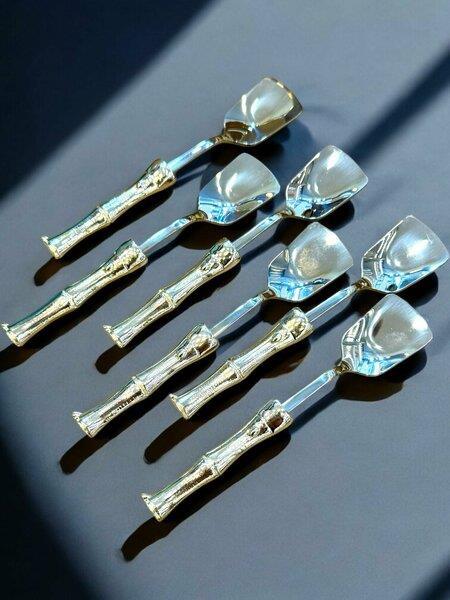 Royking Bambu Saplı Gümüş Dondurma Kaşık 6'lı EYM 086