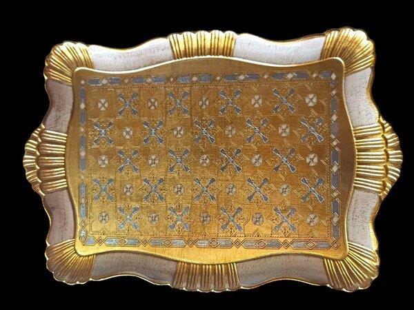 Royking Small Carded Dikdörtgen Tepsi Gold 43x30 cm VL-76
