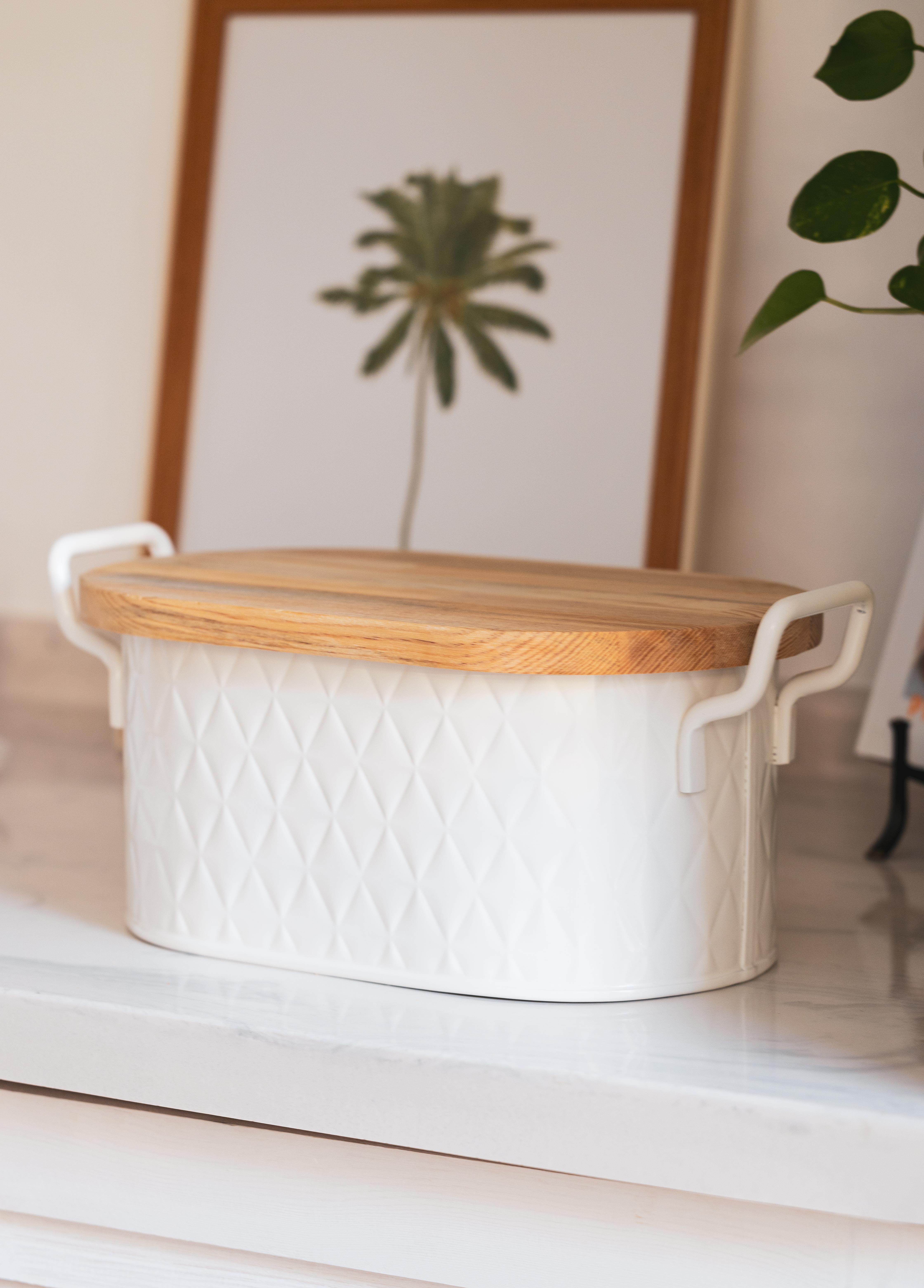 The Mia Prizma Ekmek Saklama Kabı Beyaz 40x22x18 cm PZM0003