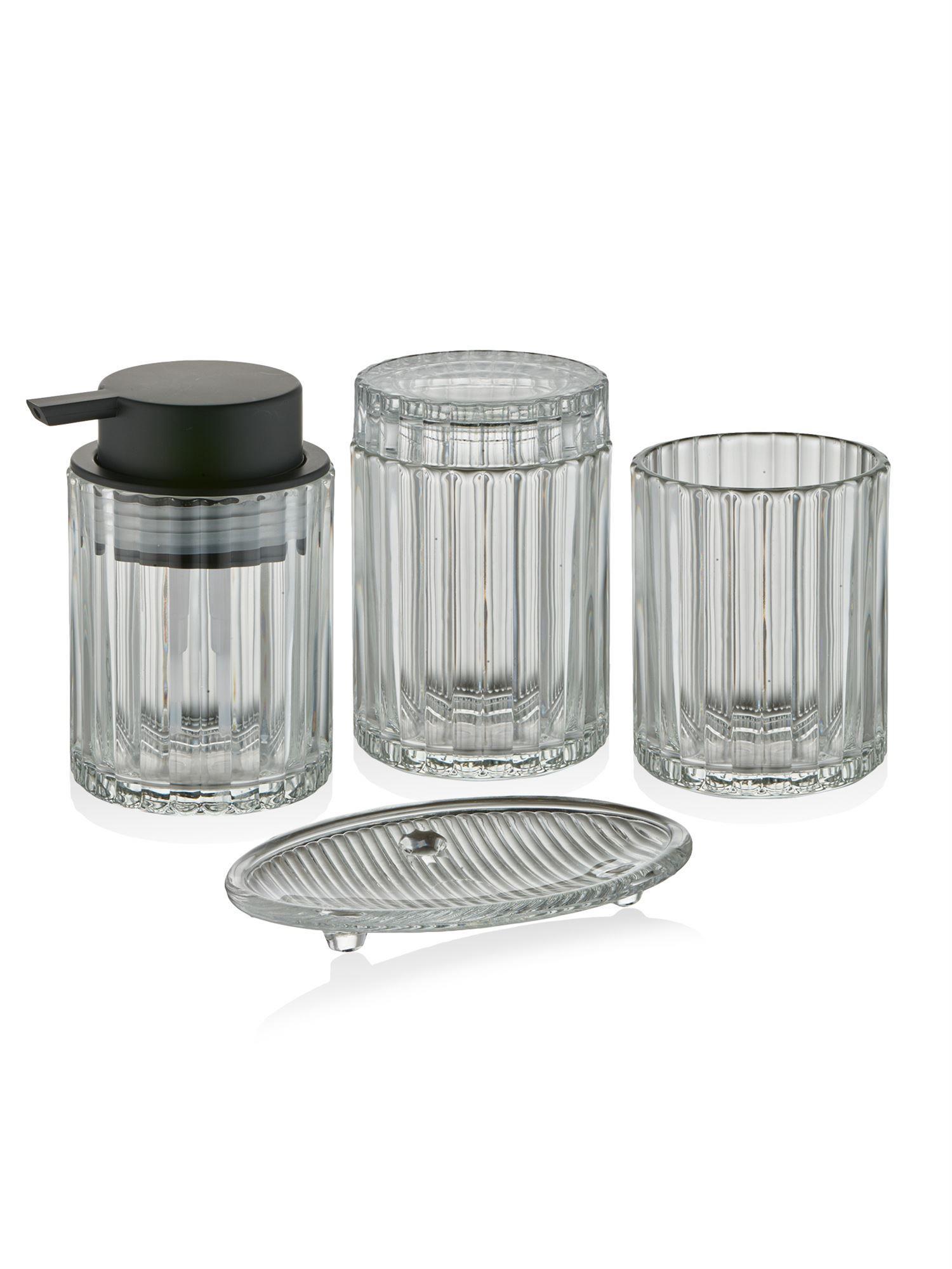 The Mia Vinka Banyo Seti 4 Parça Şeffaf 300 ml BNY0033