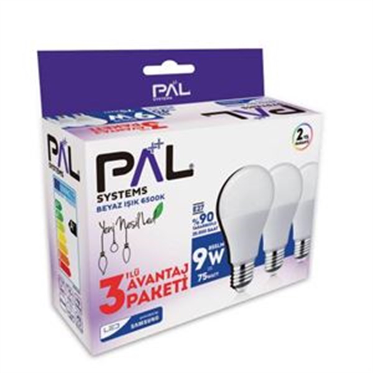 Pal Systems Led Ampul 9W 3 Lü Beyaz Işık E27 İstanbul İçi Online Siparişle  Kapında - Üçler Market
