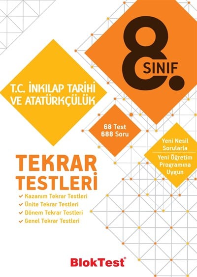 8.Sınıf T.C. İnkılap Tarihi ve Atatürkçülük Tekrar Testleri