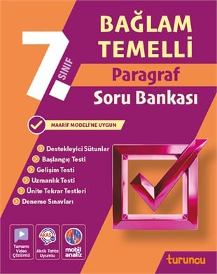 Turuncu7. Sınıf Bağlam Temelli Paragraf Soru Bankası