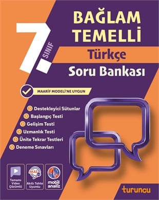 Turuncu7. Sınıf Bağlam Temelli Türkçe Soru Bankası