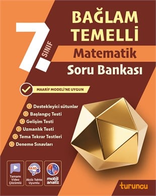Turuncu7. Sınıf Bağlam Temelli Matematik Soru Bankası